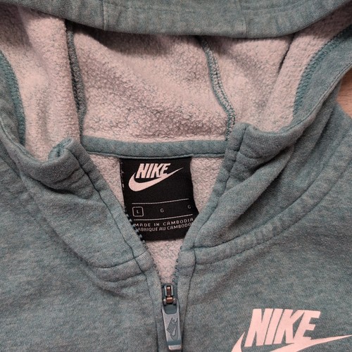NIKE - GIRLS Large L - GREEN FULL ZIP HOODED SWEATSHIRT  - Picture 3 of 6