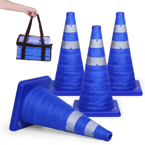 18 Zoll faltbare Verkehrskegel Sicherheitskegel Pop-Up Kegel mit reflektierendem Coll - Bild 11 von 12