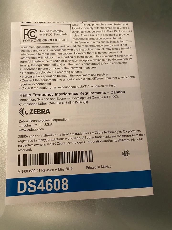 Zebra DS4608 Handheld Barcode Reader boxed new USB Cable included DS46  - Image 4 of 4