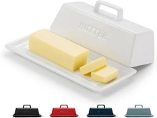 Butter Dish with Lid, by Kook, Butter Dish with Lid for Countertop, Ceramic, But