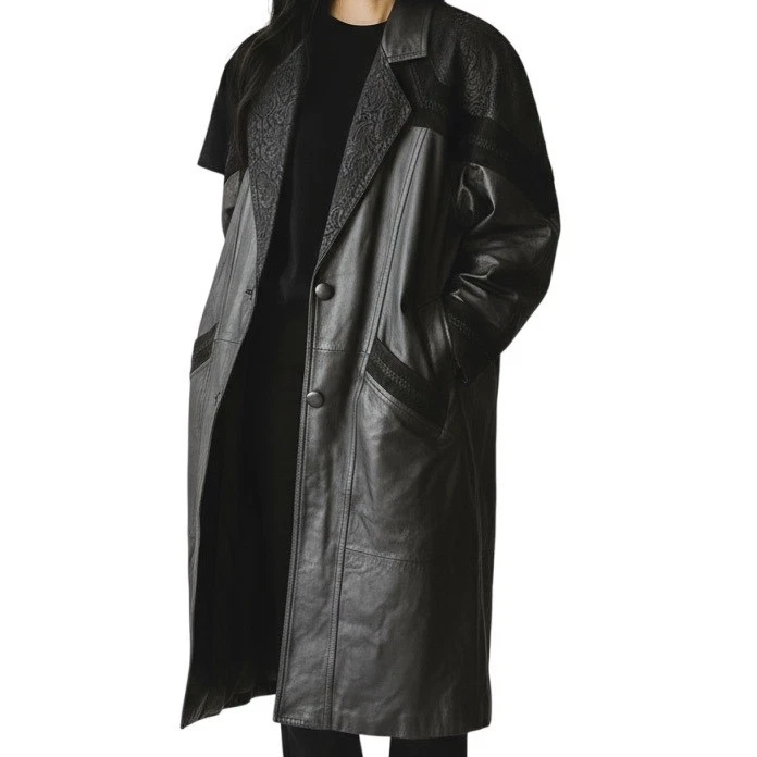 Vintage Leather Trench Coat In Vintage Outerwear Coats & Jackets