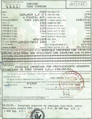 4480645 POIGNEE INTERIEURE AVANT GAUCHE / 4480645 / 5227111 POUR FORD EXPLORER 4 - Imagen 4 de 10