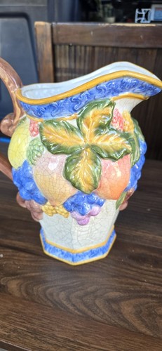 Vintage Krug für Bloomingdale's - Apfel Trauben Zweige 8" hoch - Bild 6 von 9