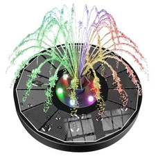  Solar Water Fountain Upgraded 100% Glass Panel, 3.5W Black Panel Colorful