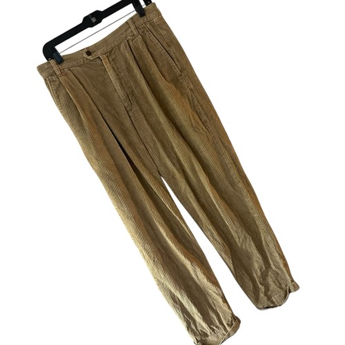 Vintage Eddie Bauer Corduroy Pants Mens 33x32 Grunge Cords Cuffed Pleated - Picture 2 of 6