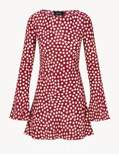 REALISATION PAR Brigitte Silk Mini Dress Plum Polka Size S Orig. $270 NWT