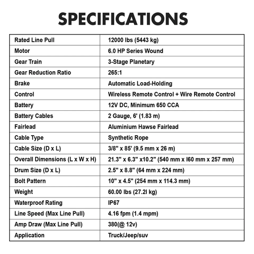 X-BULL Electric Winch 10000LB 12000LBS 13000LBS 14500LBS Winch 12K Trailer Jeep - Picture 49 of 227
