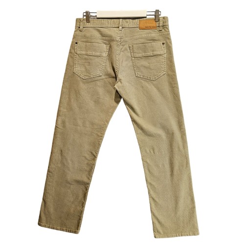 Calvin Klein Jean corduroy pants Mens 32 greyish tan straight logo office retro - Picture 2 of 14