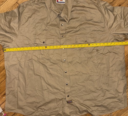 NWT Dickies Men's Short Sleeve Heavy Cotton Button Up Work Shirt KHAKI Size 5XL - Picture 6 of 9