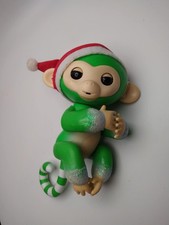 WowWee Fingerlings Holly Jolly Green Interactive Monkey Christmas Toy Tested