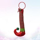31x14cm Red and Green Stripes Boots Decor Glitter Decorative Pendants Hanging