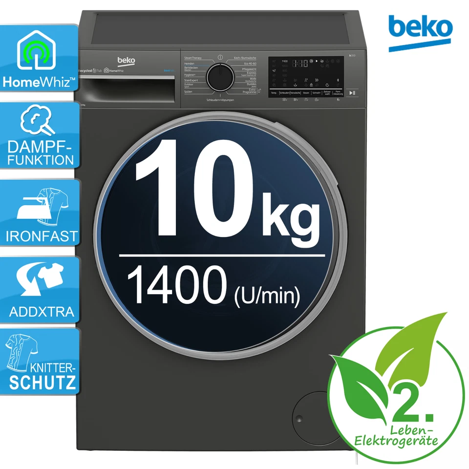 BEKO Waschmaschine B3WFT510415M Frontlader 10kg AddXtra Dampf RO_B3WFT510415M_R