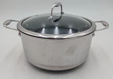 HexClad 8-Qt Hybrid Stainless Steel Stock Pot + Glass Lid – Nonstick/Induction