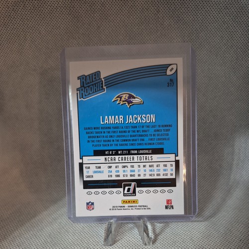 Panini Donruss 2018 - Clasificado novato Lamar Jackson #317 (RC) - Imagen 3 de 9