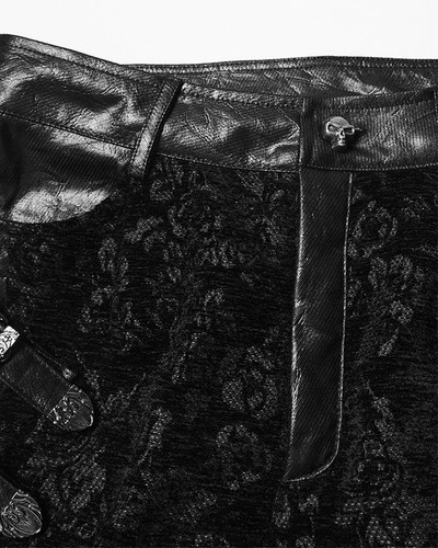 Punk Rave Donna Barocco Gotico Rosa Stampa Velluto Svasato Pants Leggings Nero - Picture 12 of 13