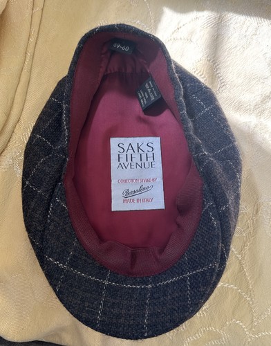 Saks Fifth Avenue Italy Men’s Borsalino Sud 100% Wool Ivy Cap Size L 59-60 - Picture 8 of 14