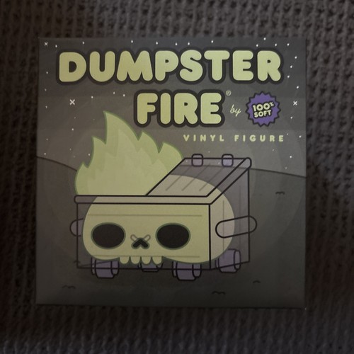 Dumpster Fire GREEN GID SKULL TRASH LTD EDITION Vinyl Figure 100% soft NEW