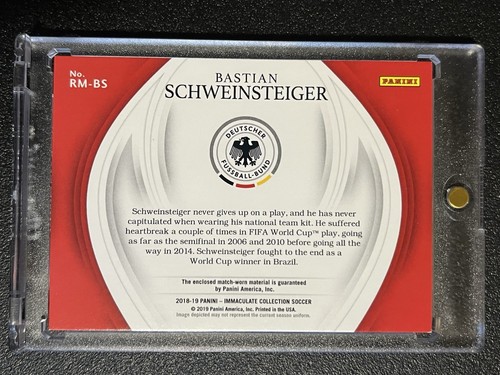 2018-19 Immaculate Bastian Schweinsteiger 1/1 Match Worn Germany /15 /30 /50 Inc - Picture 2 of 4