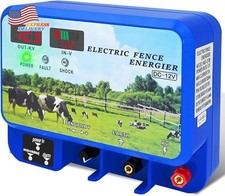 15.5J Electric Fence Charger Joules 600 Acres AC DC Input 12V Output 12KV NEW US