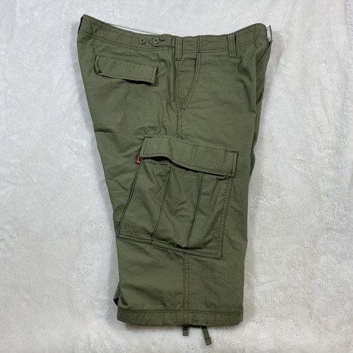 Y2K Levis Army Cargo Long Carrier Utility Outdoor Shorts Herren 34 Solid Green - Bild 3 von 12
