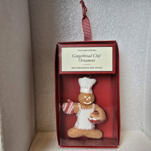 Williams-Sonoma pan di zenzero chef ornamento festa panettiere Bundt torta nuova con scatola ritirata - Foto 13 di 13