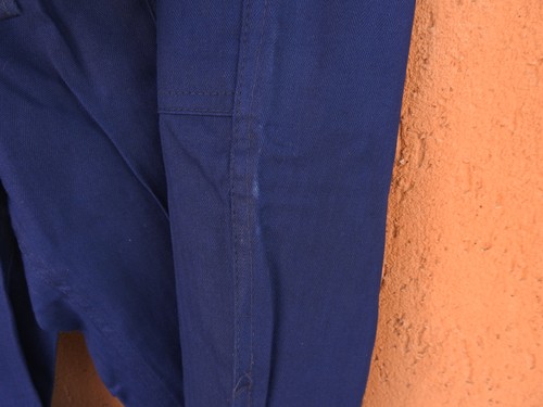 70s Vintage Blue Work Pants Kempel Workwear Herringbone Twill New W34 (M) - Picture 13 of 13