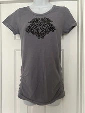 ATHLETA Yoga Active Tee Top M MEDIUM Yoga Gray Activewear