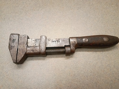 Vintage Antique Pexto Wood Handle Pipe Railroad Wrench 10" Inch Solid BarUSA - Picture 4 of 23
