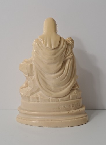 Scultura Pietà Vintage Michelangelo Maria Gesù A Giannetti Italia Alabastro 3,75 - Foto 11 di 17