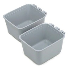 2-Pack - Gray Cage Cups for Feed & Water for Poultry, Ducks, Birds, Hamsters