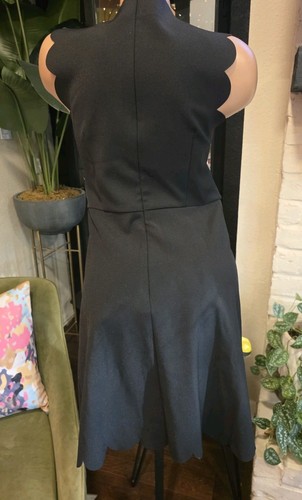 Red Valentino Black Scalloped Dress Sz 40 Read - Picture 6 of 14