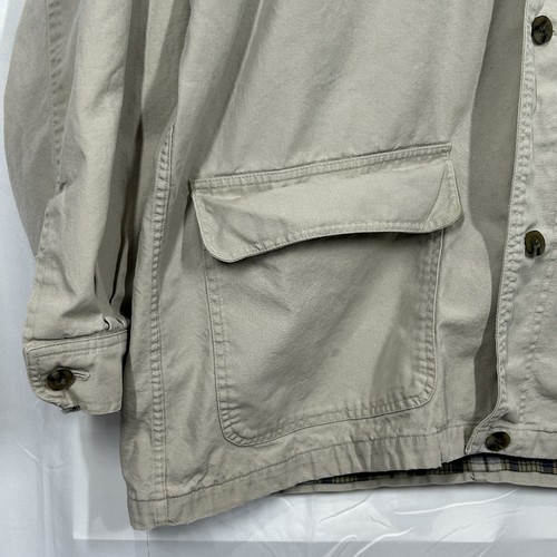 Eddie Bauer Flanell gefütterte Hausarbeit Jacke Herren Größe Large hellbraun Scheune Utility Field - Bild 2 von 24