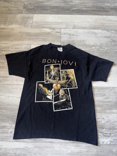 Vintage 2000's Bon Jovi Band Tour 2 Sided Graphic Printed T-Shirt Men Large - Picture 1 of 8