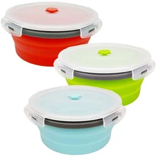 1200ml Large Collapsible Food Containers Silicone Lunch Containers Silicone L...