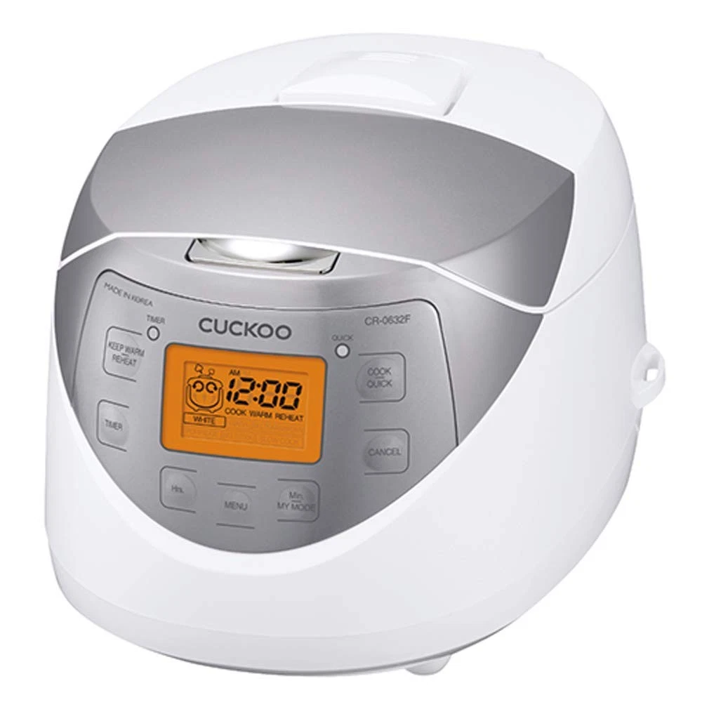 CUCKOO Rice Cooker 6 Cup Uncooked / 12 Cup Cooked, Korean Fuzzy Logic (CR-0632F)