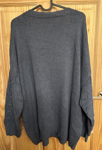 SHEIN CURVE LONG SLEEVE KNITTED GREY BLUE JUMPER - SIZE 6XL - VGC - Bild 4 von 5