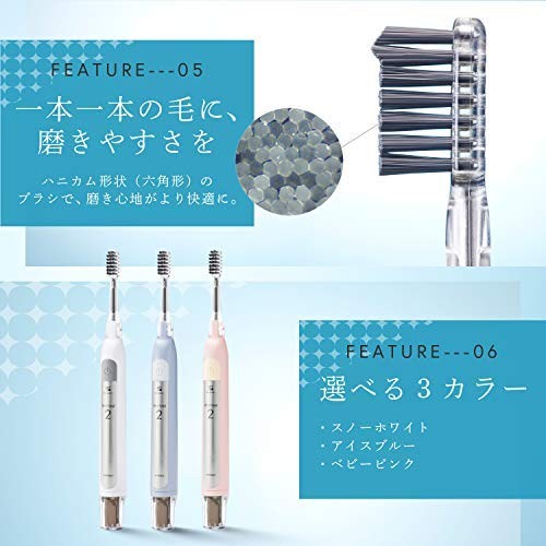 SOLADEY RHYTHM 2 Electric Toothbrush (Ice Blue) (Honeycomb P) Normal Sonic Vibra - Picture 8 of 11