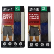 Duluth Trading Company Buck Naked Underwear 6 Pair Performance Boxer Briefs XL