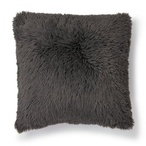 Mainstays Cuscino quadrato in pelliccia sintetica alto 17" - Antracite #C731 - Foto 2 di 9