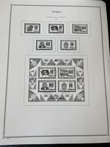 Palo Stamp Album with Slipcase, Aden States, Antigua, Ascension, BAT, Brunei - Picture 5 of 10