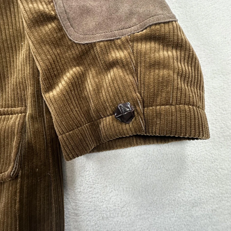 Chaqueta Orvis Para Hombre Mediana Marrón Lana Pana Blazer Codo Parches Campo LEER Foto 4 de 4