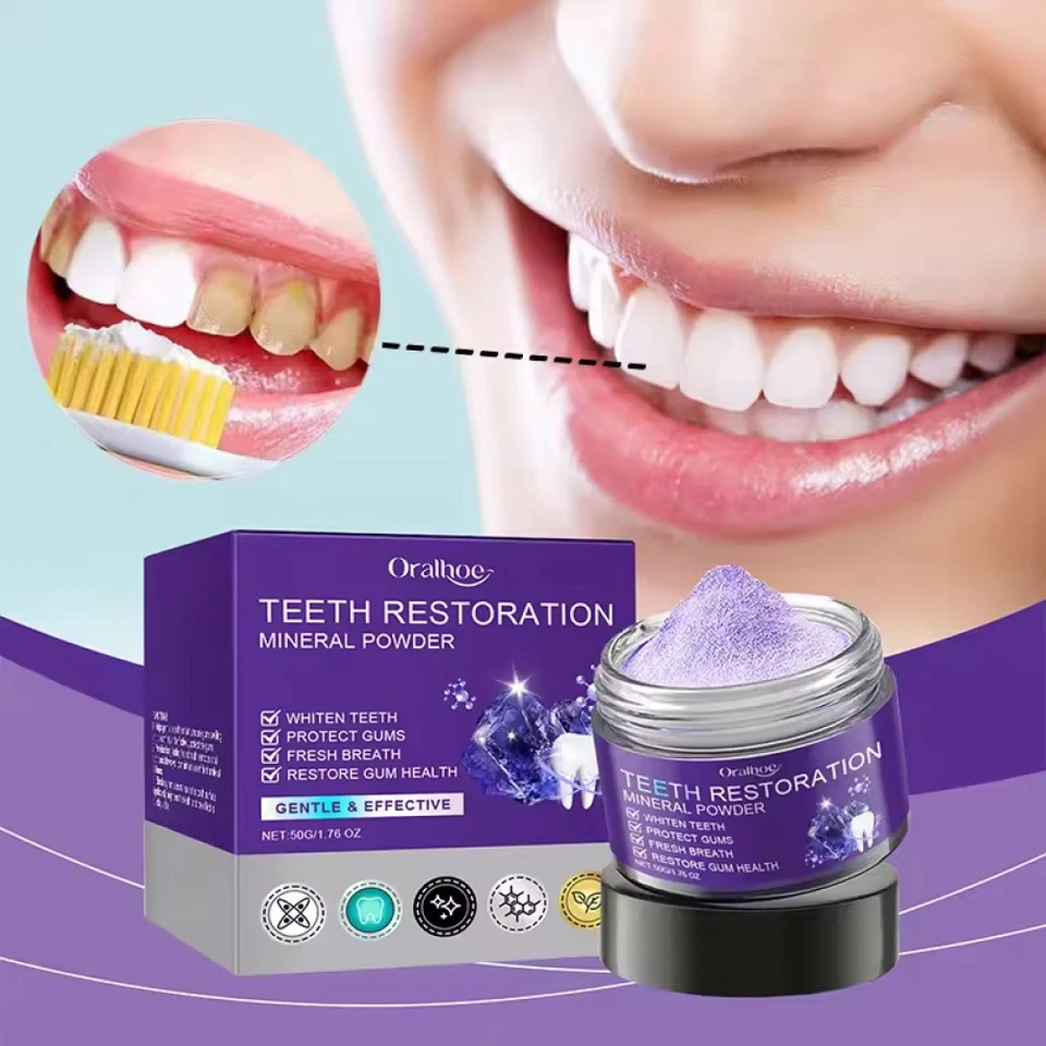 ORALHOE 1-6X Teeth Restoration Mineral Powder, Effective in Strengthening Teeth and Gums