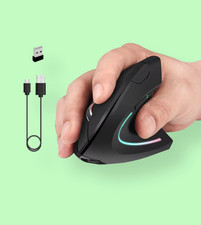 Ergonomic Mouse Optical Vertical Mice 6 Keys USB Wireless 2.4GHz 1600DPI For PC