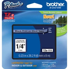 Brother International Tze111 Label Tape - 0.25" Width 1 Each