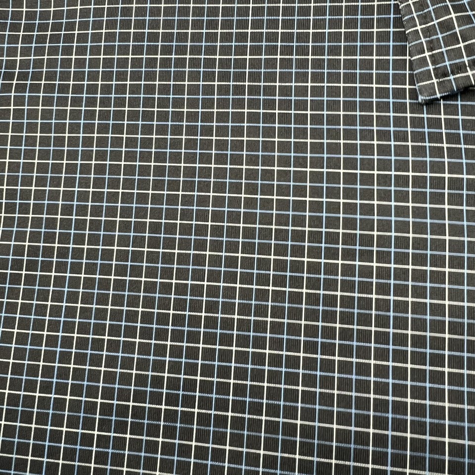 Donald Ross Polo Shirt Mens Extra Large Black Geometric Golf Short