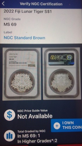 999 Minted 3 Exist Fiji 2022 Lunar Tiger .5 oz .999 Silver NGC MS69 - Picture 3 of 6