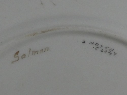 Antique Royal Doulton Hand Painted Salmon Plate Wilson jnr c. 1910 - Picture 7 of 8