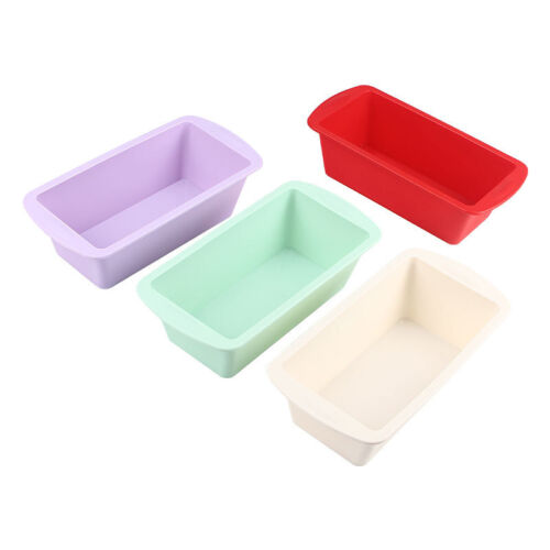 4x Rectangle Silicone Bread Loaf Cake Mold Pan Tins Non Stick Baking Tray Mould - Picture 2 of 16