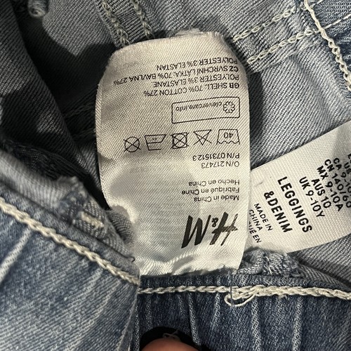 H&M Leggings & Denim Girls Leggings Size 10 (10Y) Stretch Back Pockets Blue - Picture 5 of 10