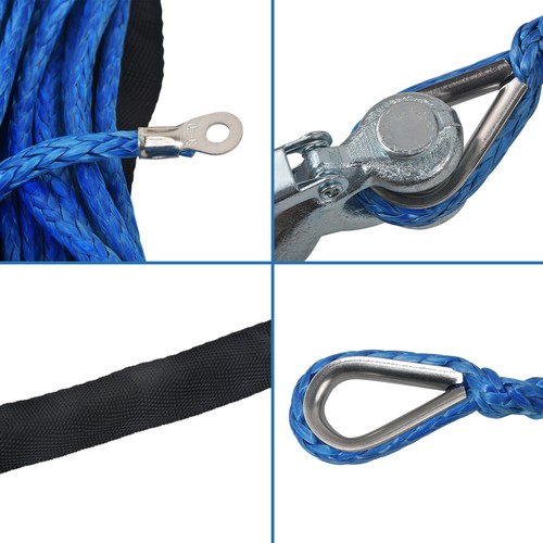 1/4"x50' 10000LBS Synthetic Winch Rope Line Recovery Cable ATV UTV w/ Slip Hook - Picture 7 of 13